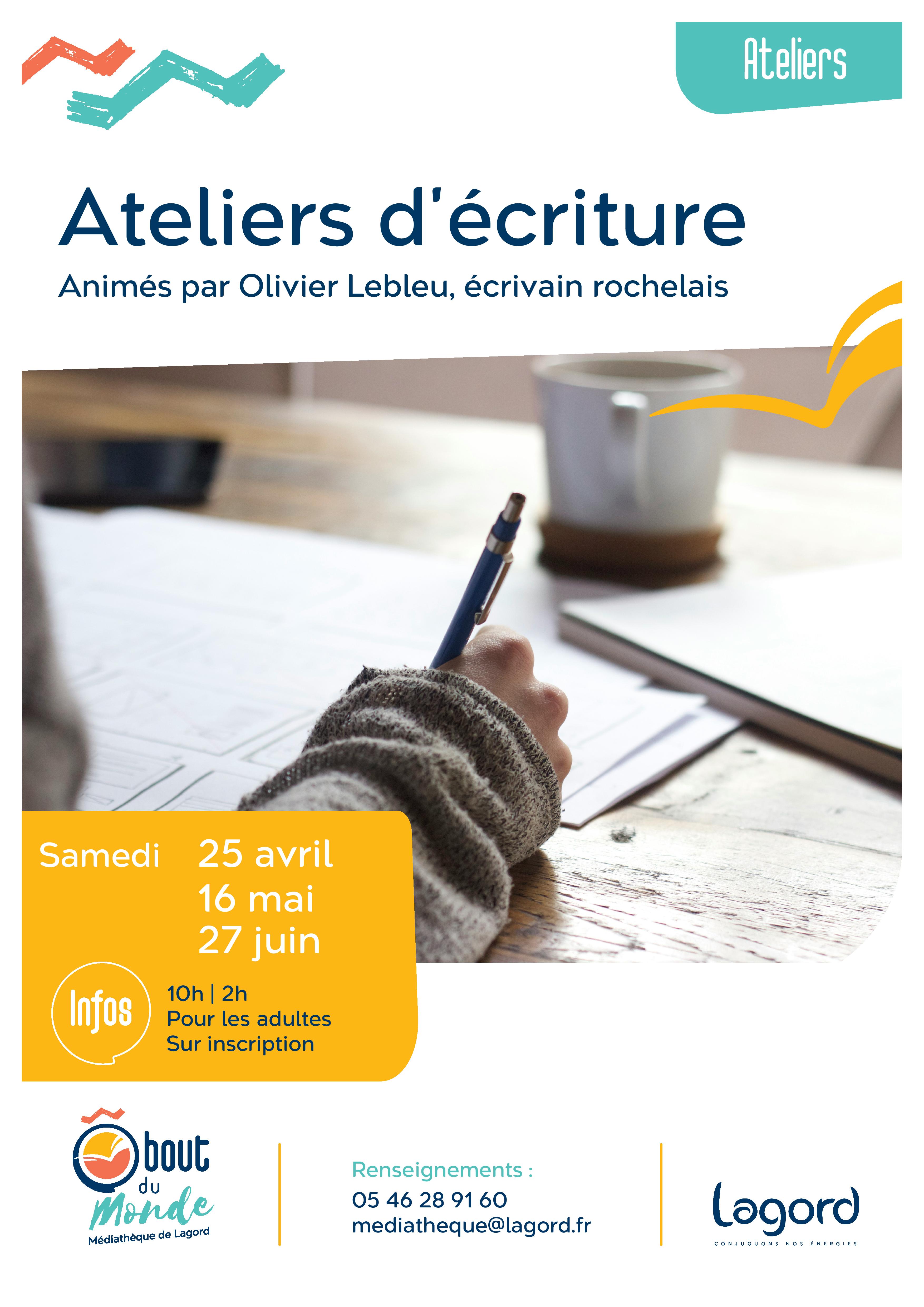 Affiche Ateliers dcriture gnrique