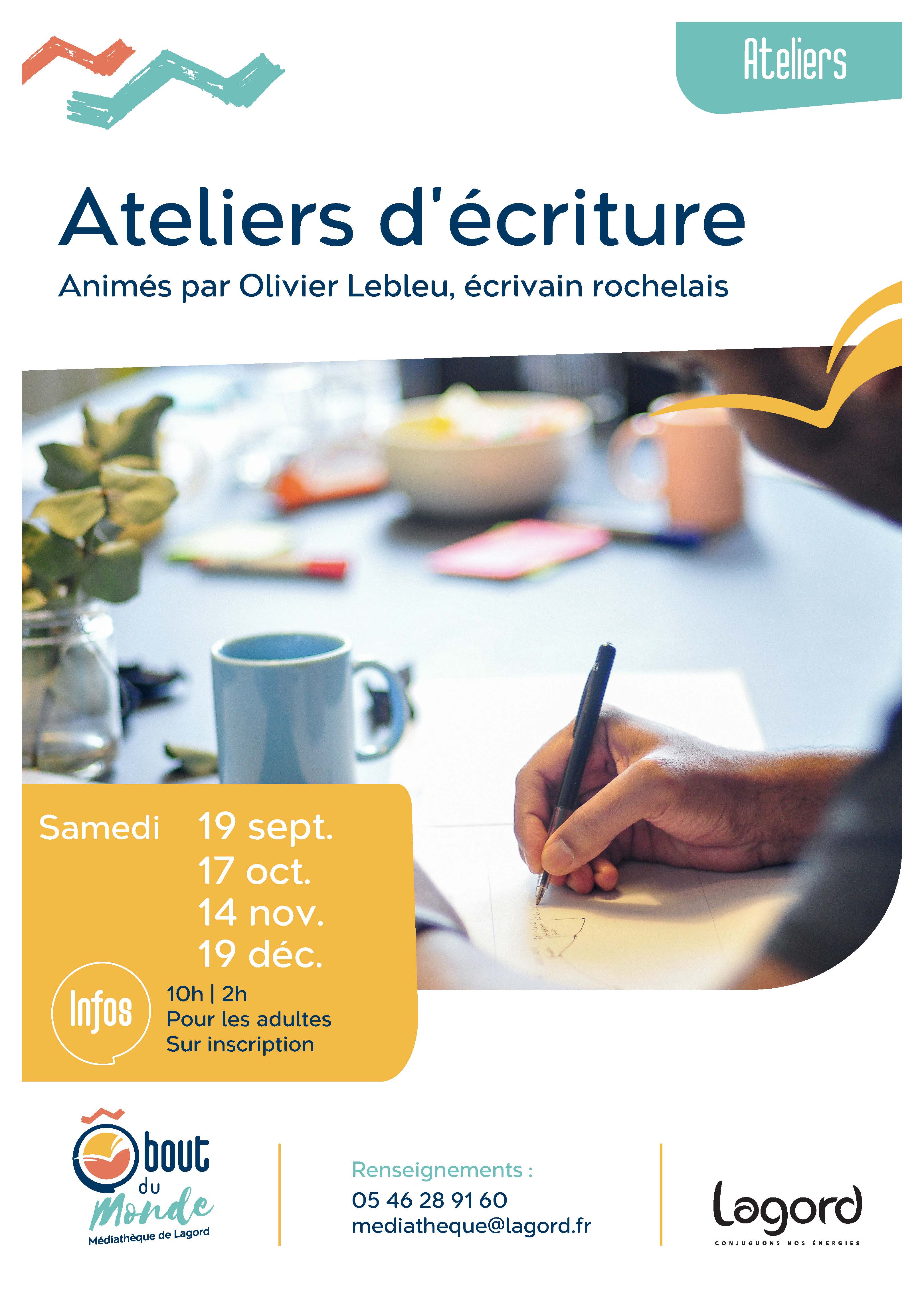 Affiche Ateliers dcriture gnrique