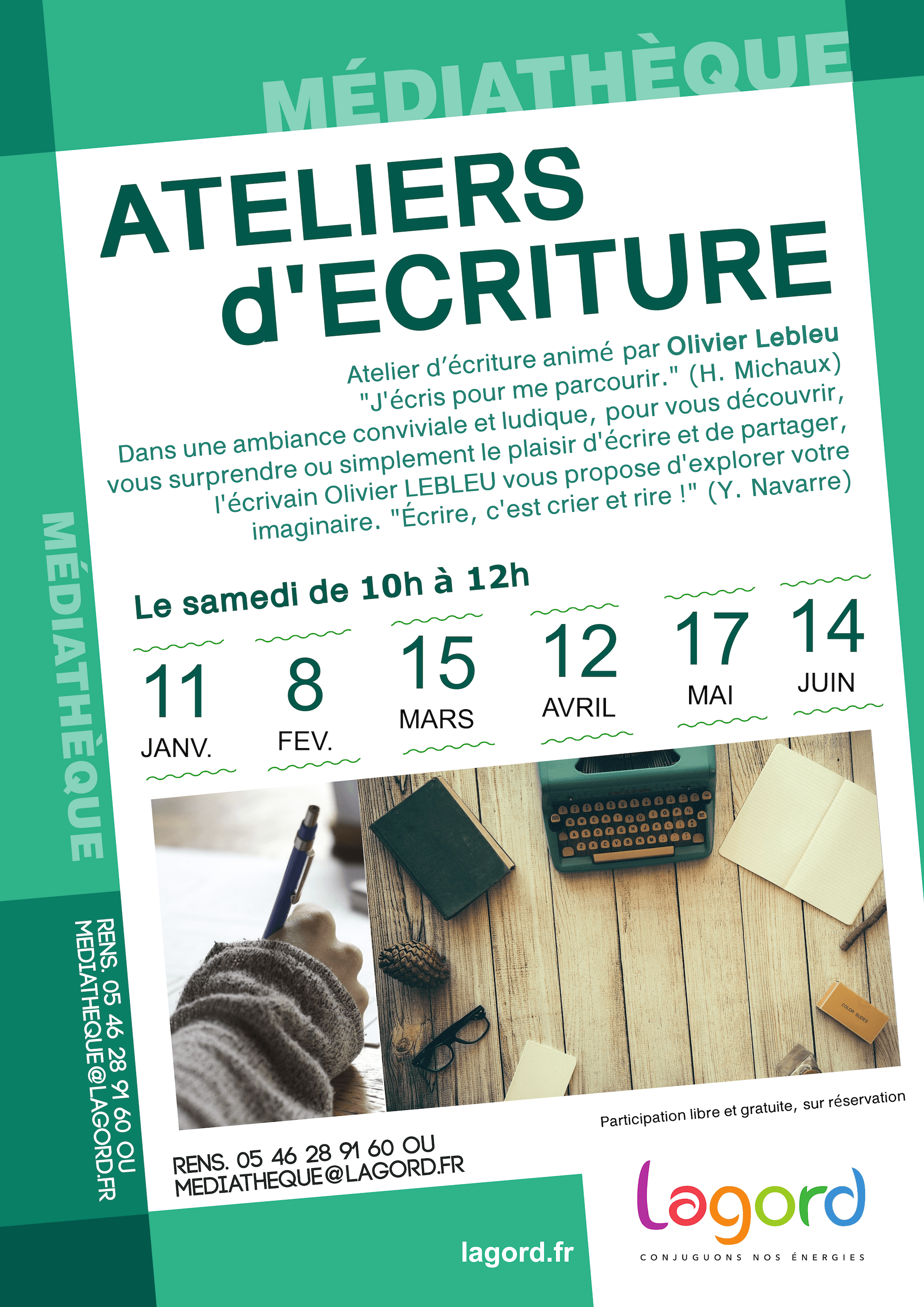 Affiche Ateliers dcriture gnrique