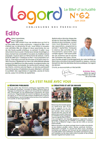 Billet d&#039;actualité n°62 - Juin 2024